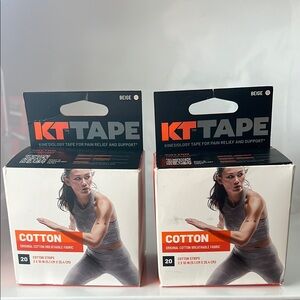 KT Tape Original Cotton Elastic Kinesiology Athletic Tape 20- 10” Precut Strips